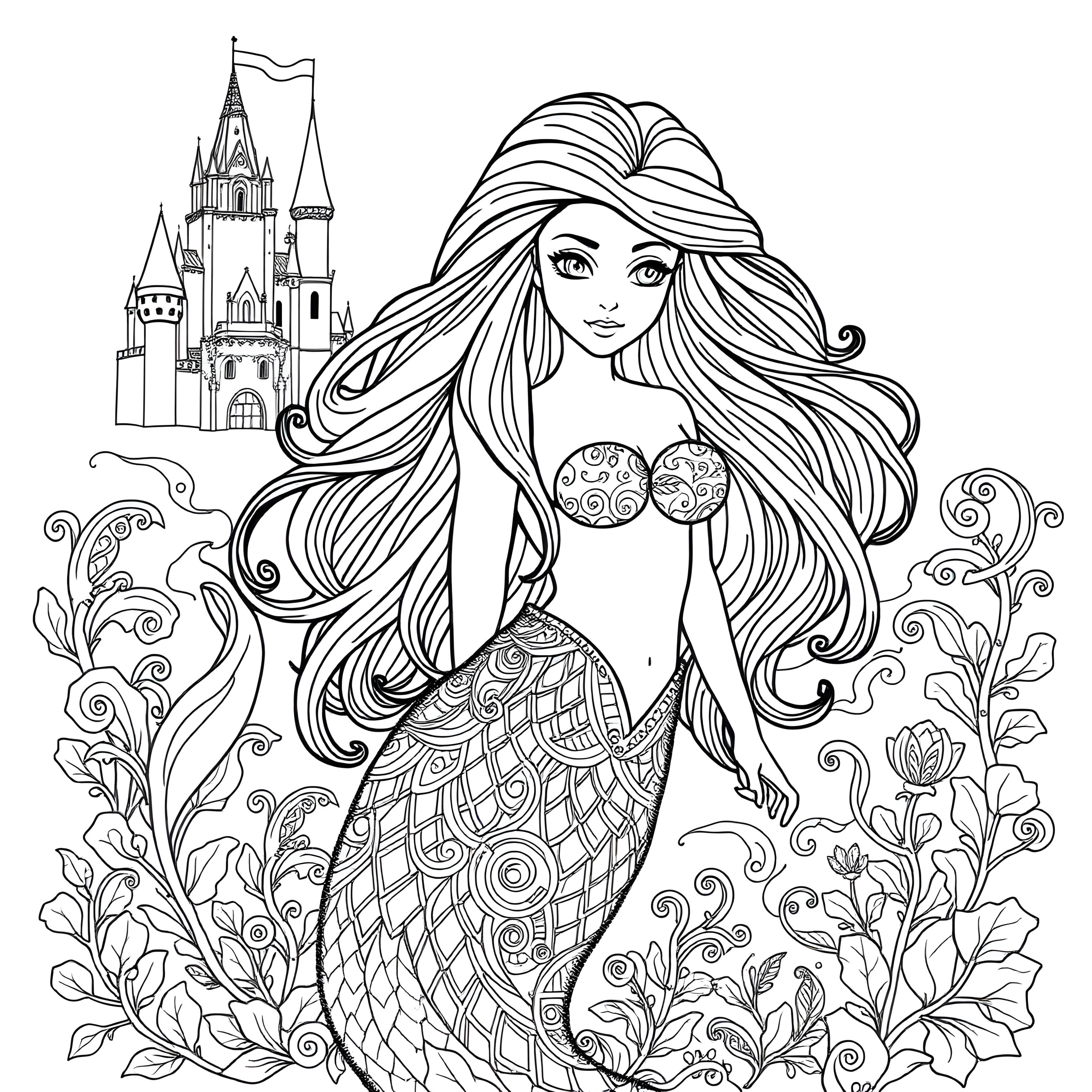 Enchanted Mermaid and Sea Creatures
